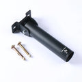 Steel wall-mounted rack holding multiple barbell bars or tubes