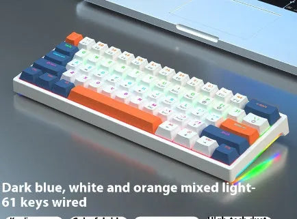 61-key compact mechanical keyboard with hot-swappable Gateron switches and wired USB connection