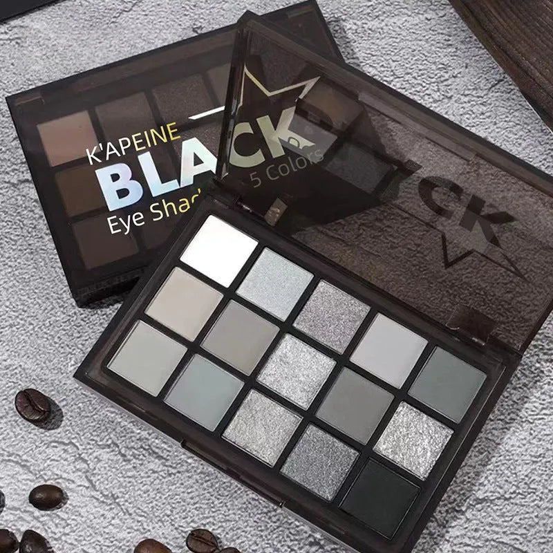 15-colour matte eye shadow palette with cartoon design containing 1.2g per shade in earthy tones