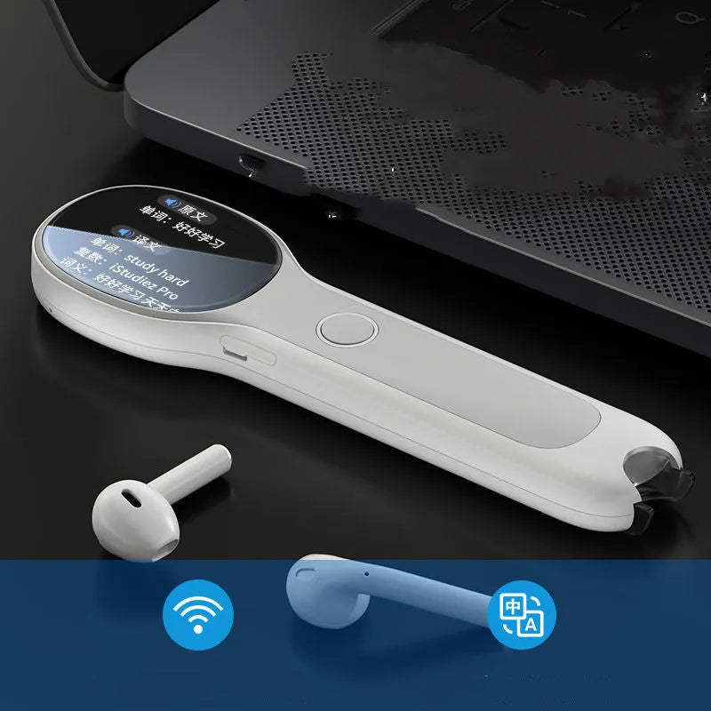White universal reading pen with translation functions for Chinese-English language learning