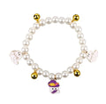 Halloween cat collar with simulated pearl necklace decoration in pumpkin designs