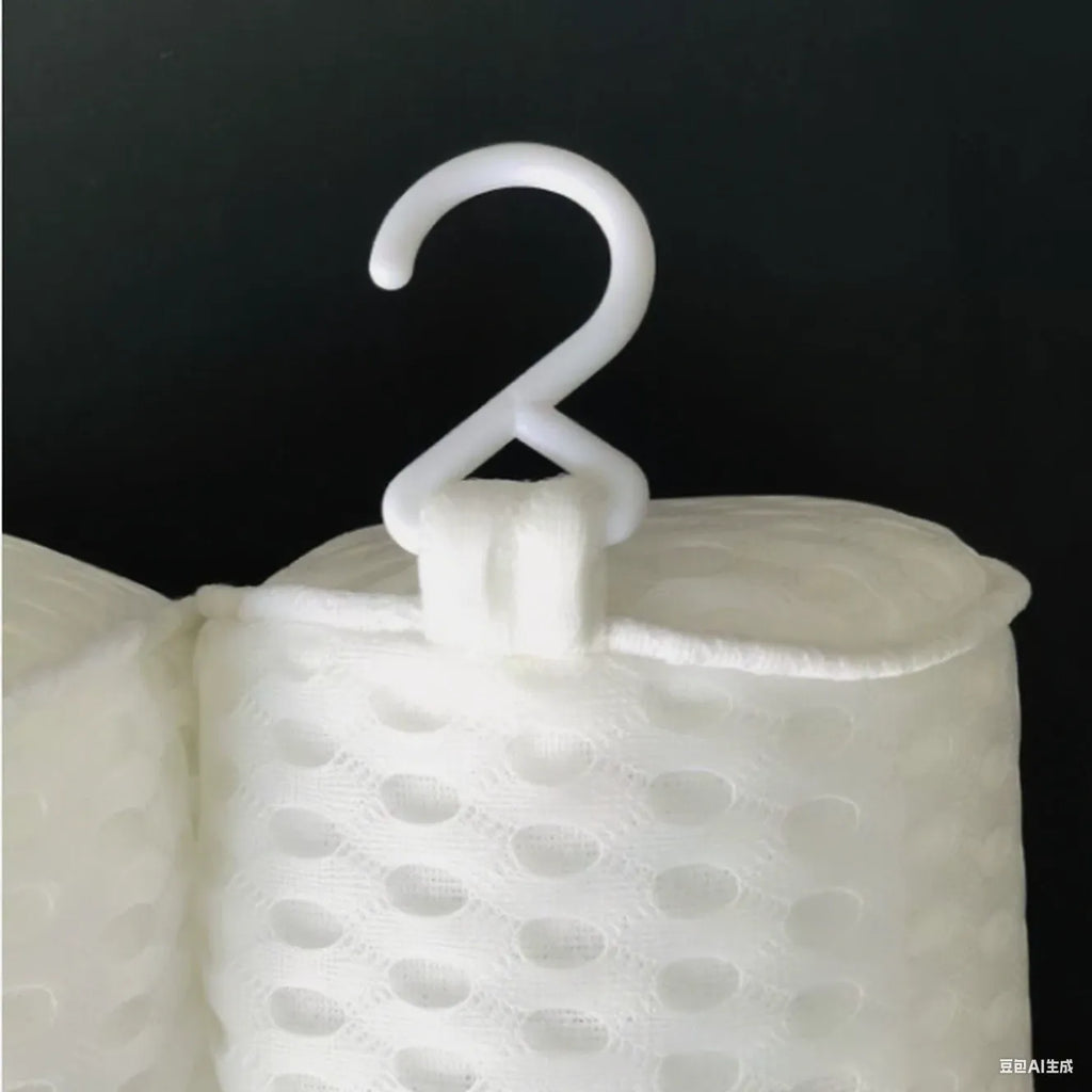 White bathtub pillow with 7 suction cups and breathable 4D mesh material