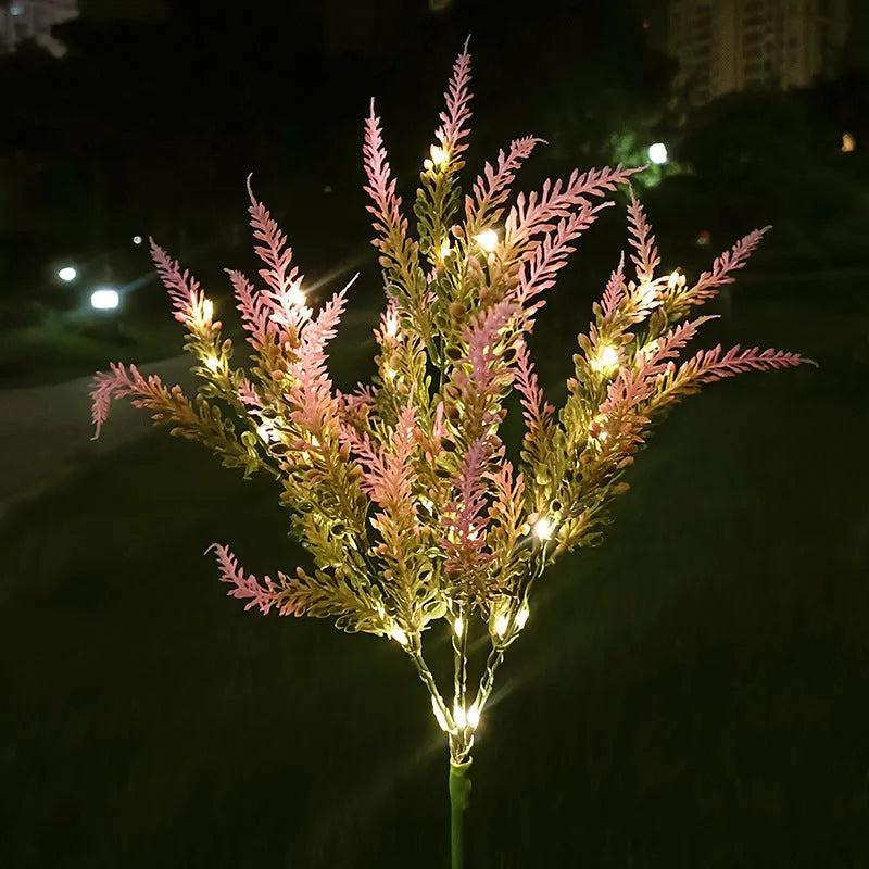 74cm tall solar-powered outdoor LED garden light with flower shape design in lavender colour options