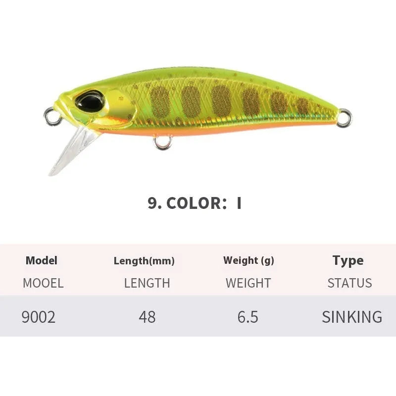 Tossing Japanese submerged Mino fishing lure for mandarin fish and snakehead