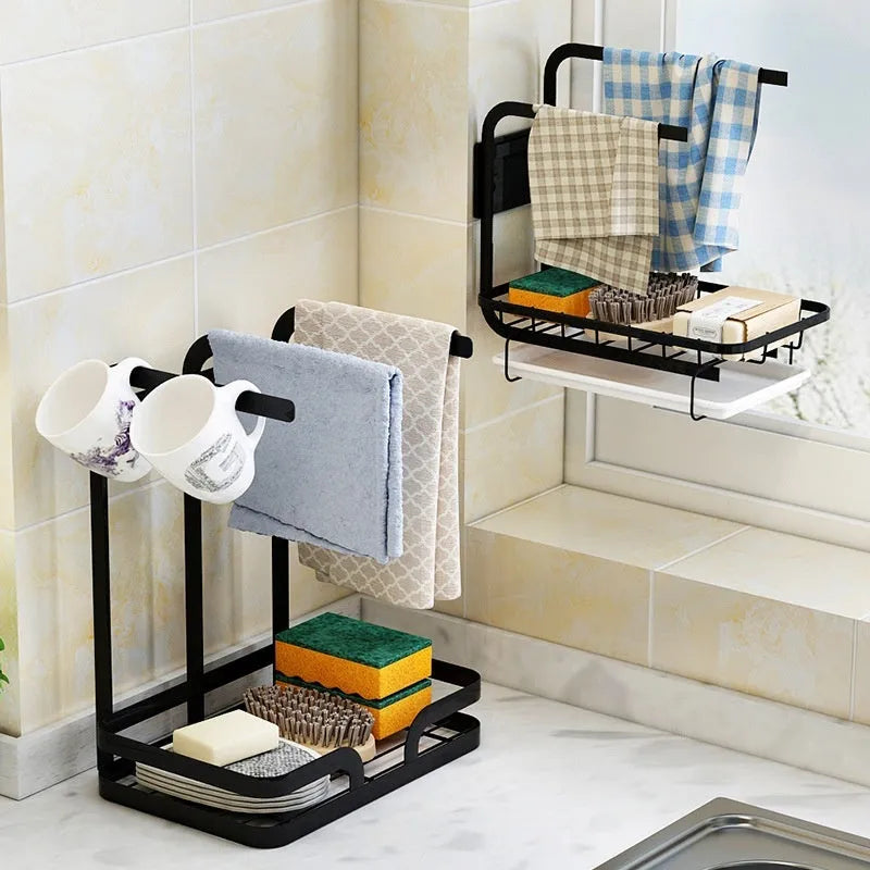 Foldable plastic kitchen storage rack in new Chinese style for rag drying