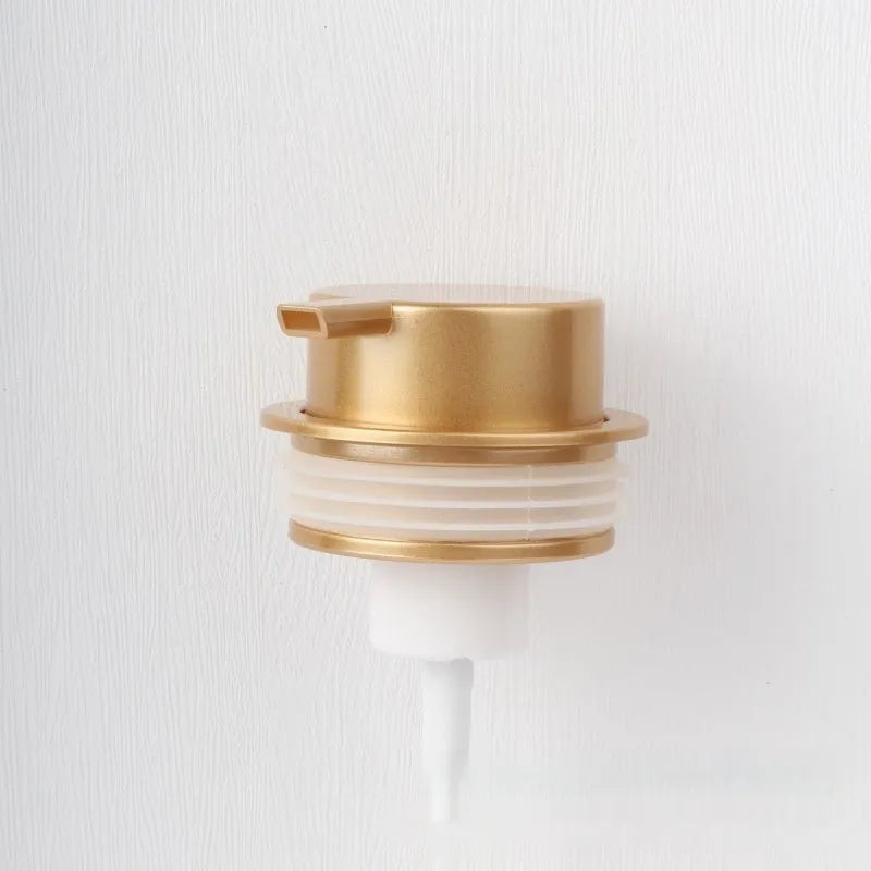 ABS plastic facial cleanser foam pump dispenser with large head in metallic finish