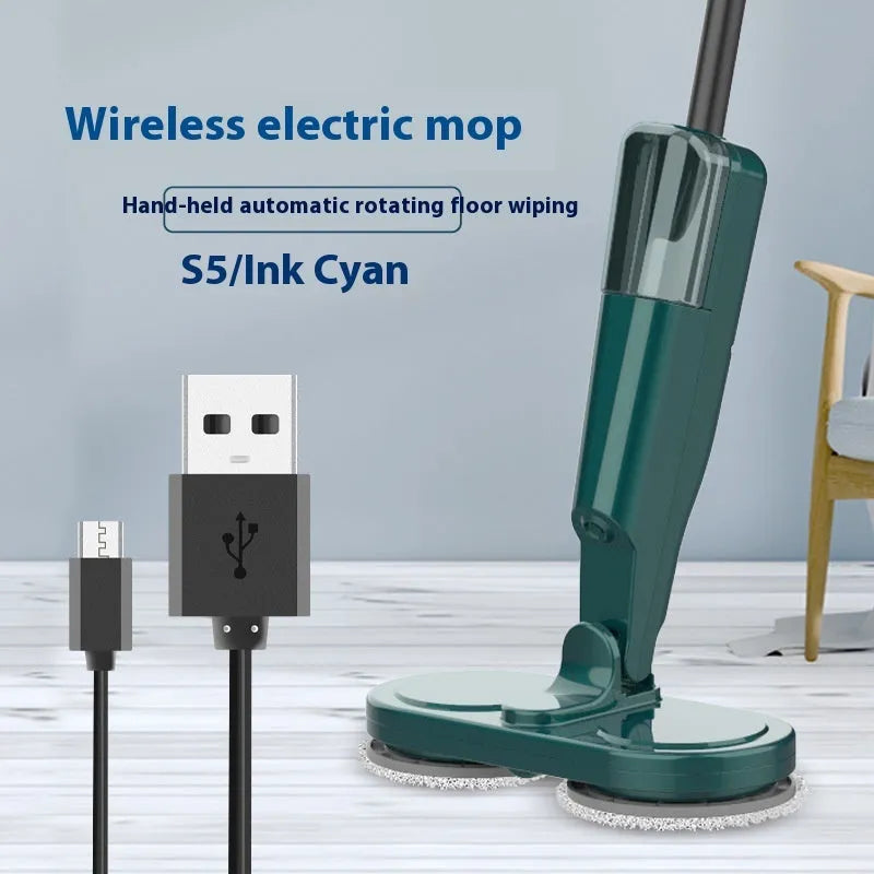 Wireless floor cleaning robot in S5 Green and White colours, showing sweeping and mopping functions.