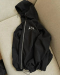 Men's grey hooded sunscreen jacket with British style loose fit design for sun protection