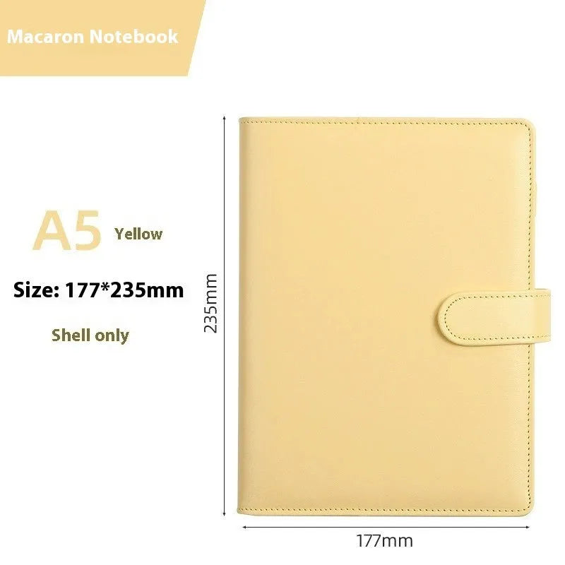 A5 PU leather notebook shell with zipper closure in solid colour options