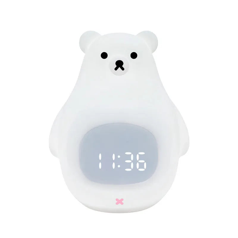 Cartoon Great White Bear shaped silicone night light with multi-colour glow.