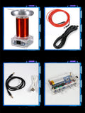 Music Tesla coil driver board unit with controller and cables for high-voltage demonstrations