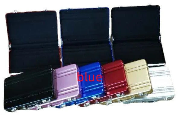 Aluminium alloy metal card holder in six colour options with 100x65mm dimensions