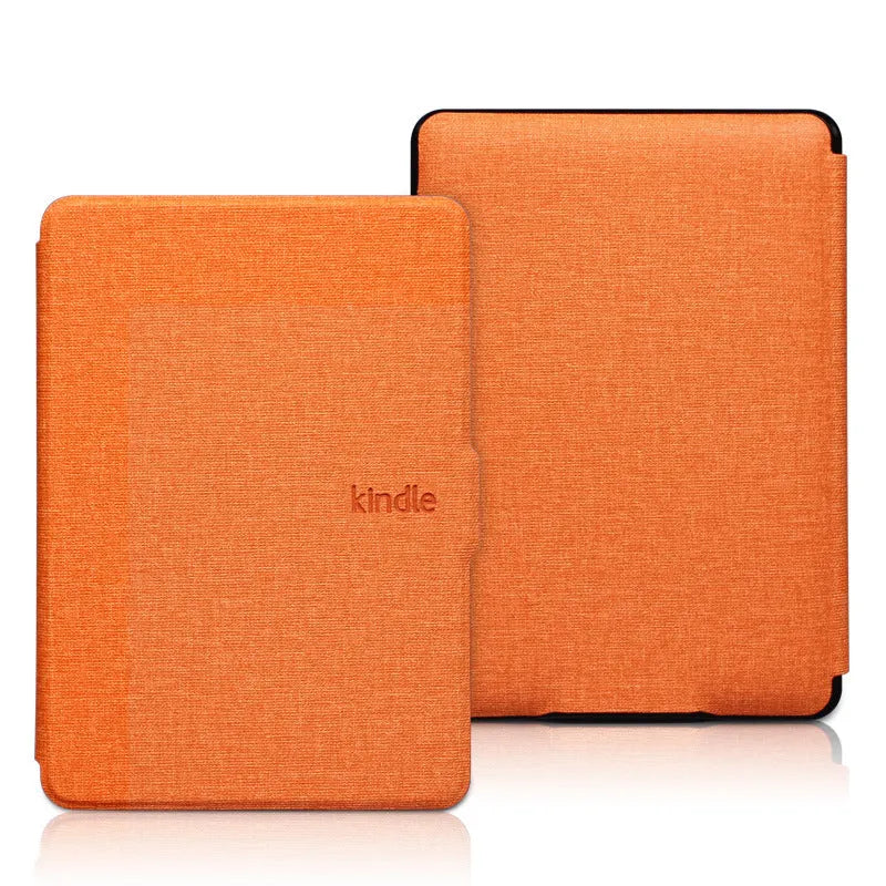 Youth version linen leather style protective hard shell case for Kindle Paperwhite with magnetic closure.