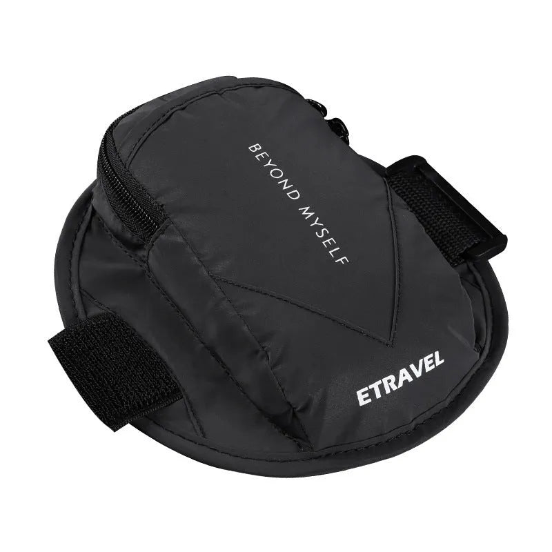 Reflective running arm bag with 7 inch capacity shown in three colour options