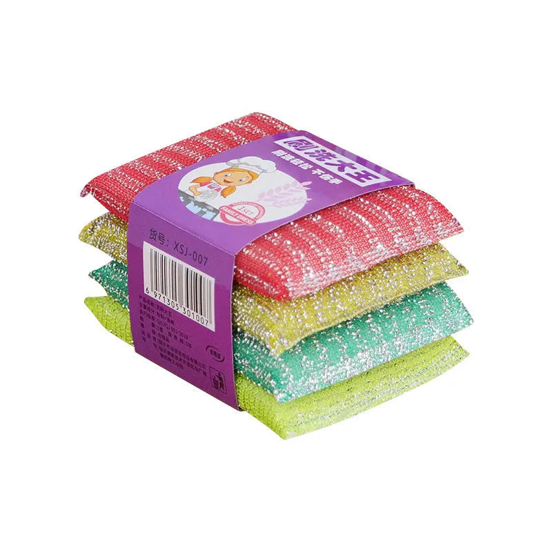 Pinstripe fabric dishwashing sponge mop in macaron colours for wet and dry kitchen cleaning