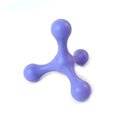 Beef-flavoured silicone three-leg chew toy for puppies in blue, green, purple, red, or red purple