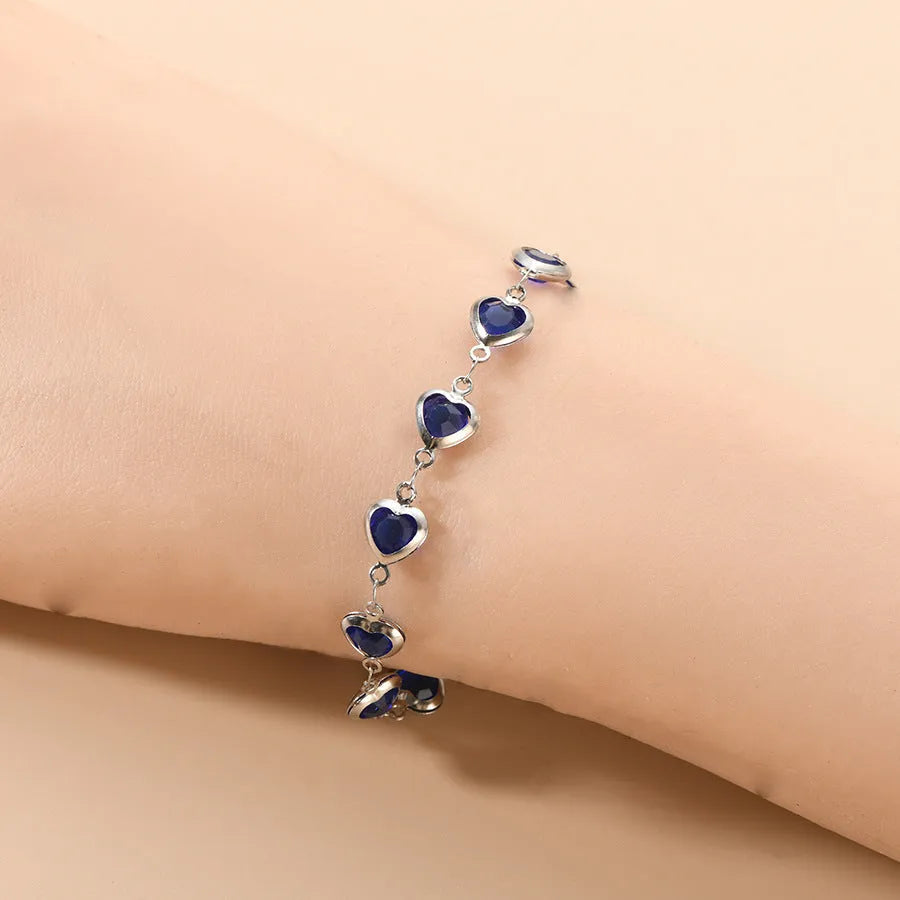 Stainless steel devil's eye geometric heart bracelet with colourful electroplated finish