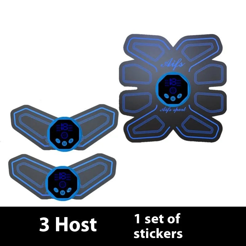 Eight-piece abdominal massage patch set with PU leather and silicone construction