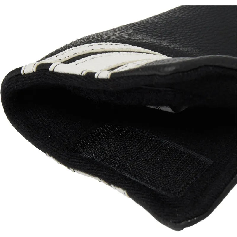 Black PU leather golf club head cover and push rod protective case