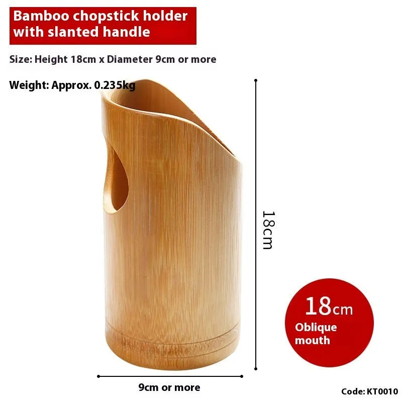Portable bamboo chopstick holder tube in various sizes and creative designs.