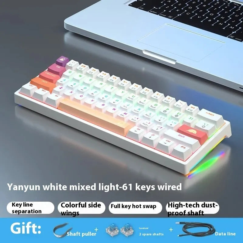 61-key compact mechanical keyboard with hot-swappable Gateron switches and wired USB connection