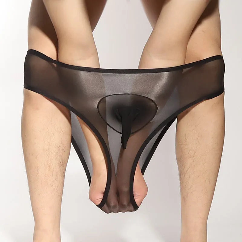 Men's ultra-thin nylon briefs with bullet separation in multiple solid colours