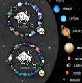 Set of two natural stone beaded zodiac bracelets on a stretch elastic cord.