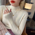 Slim fit viscose fibre bottoming shirt with long sleeves in apricot colour