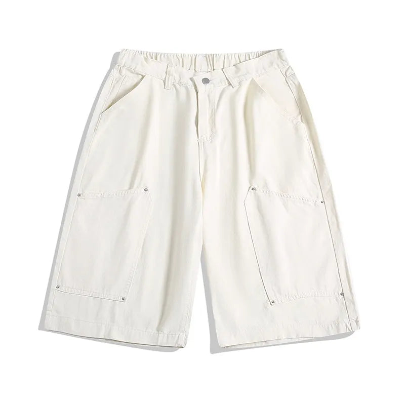 Women's workwear rivet cropped pants in wide-leg design showing apricot colour option with mid waist