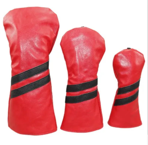 A golf club head cover with two diagonal stripes, shown in one of six available colours.