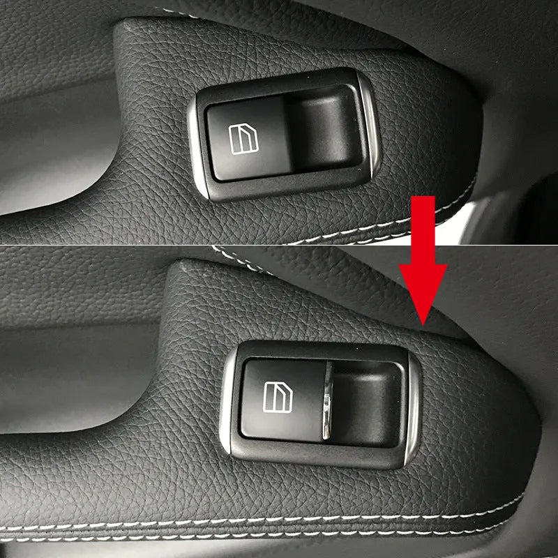 Black glitter window lift button decorative sticker for car interior modification