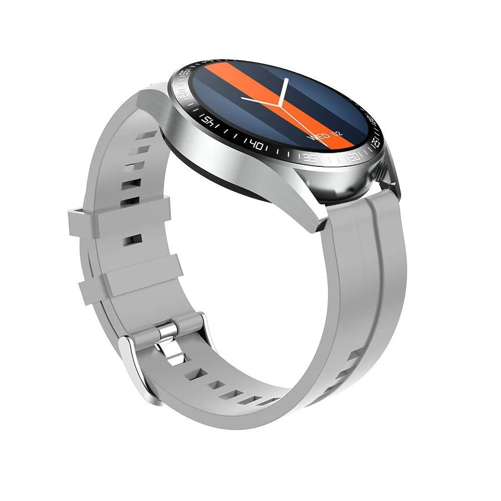 Black GS3 Max smartwatch on wrist showing heart rate data on its 1.35 inch IPS screen.