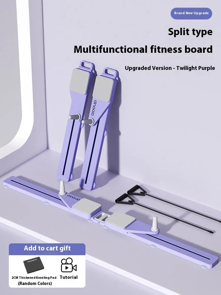 Split multifunctional skiing machine trainer in purple colour with 85cm supine board