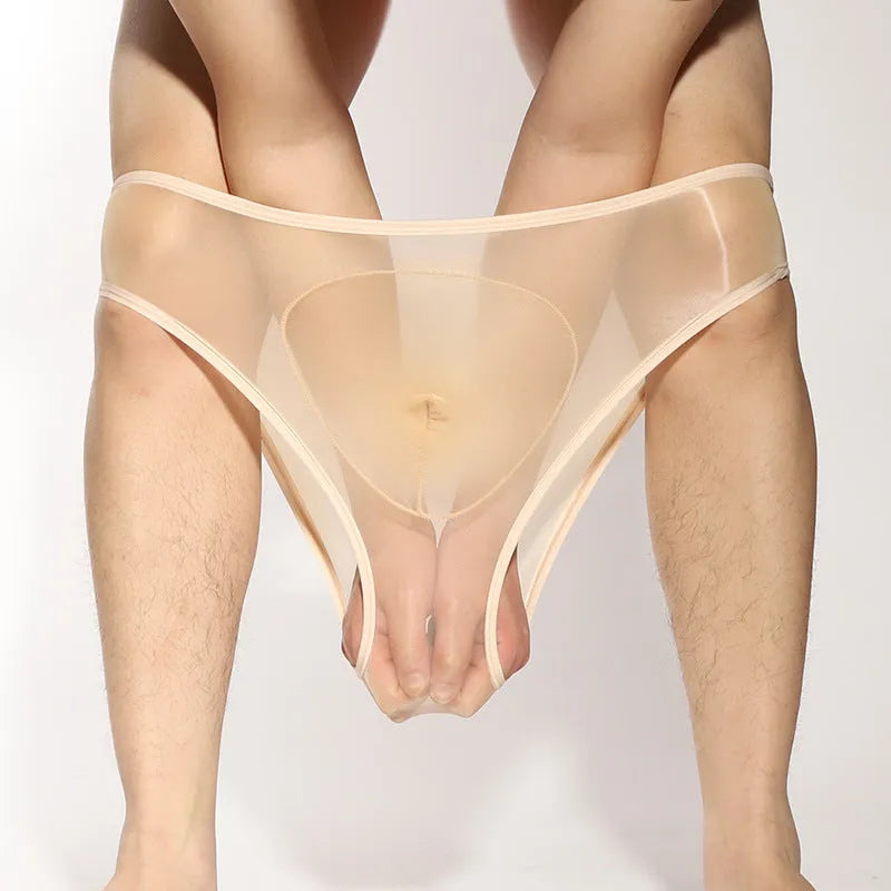 Men's ultra-thin nylon briefs with bullet separation in multiple solid colours