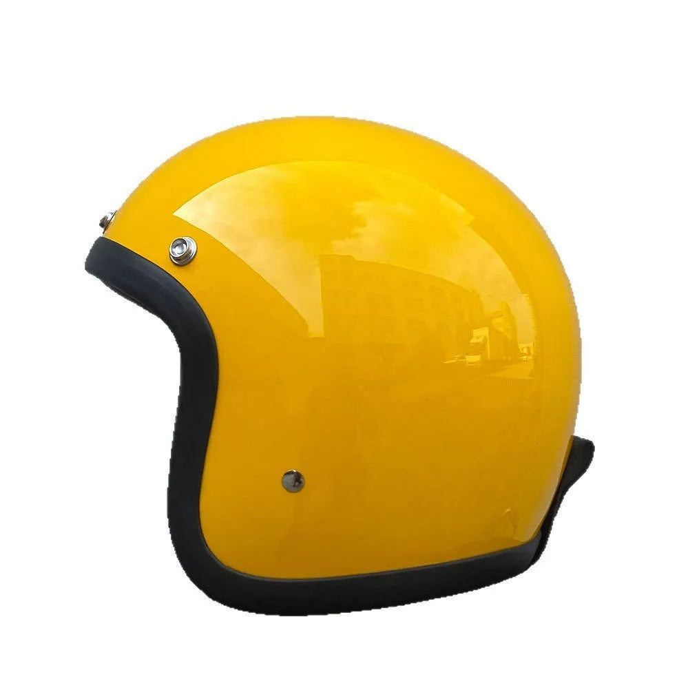 FRP retro half motorcycle helmet shown in cement grey colour for electric motorcycle commuting
