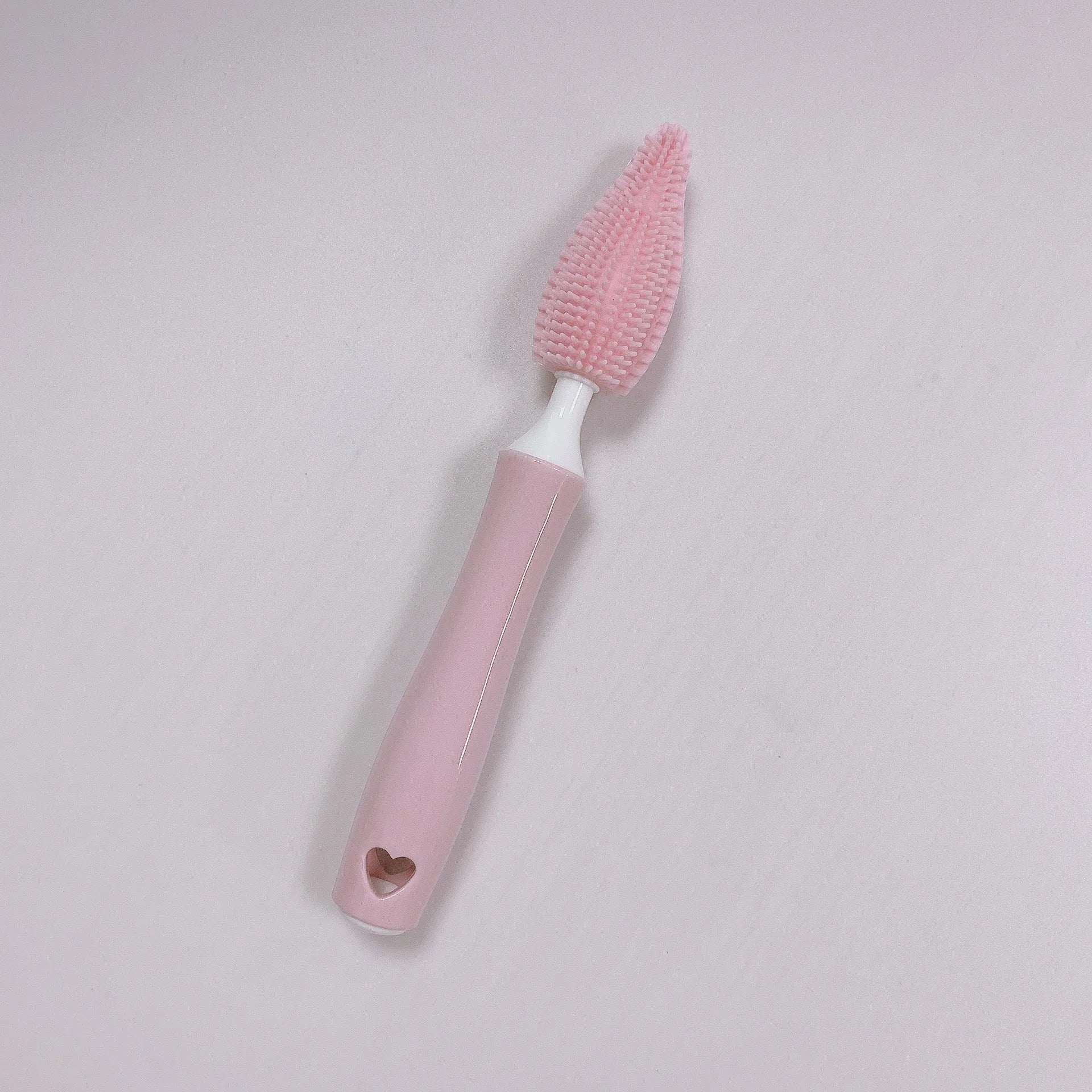 Silicone baby bottle cleaning brush set with straw scrubber in blue pink yellow colours
