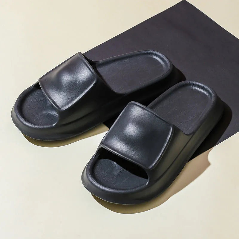 Soft EVA flip-flop slippers with a thick sole, shown in multiple colour options.