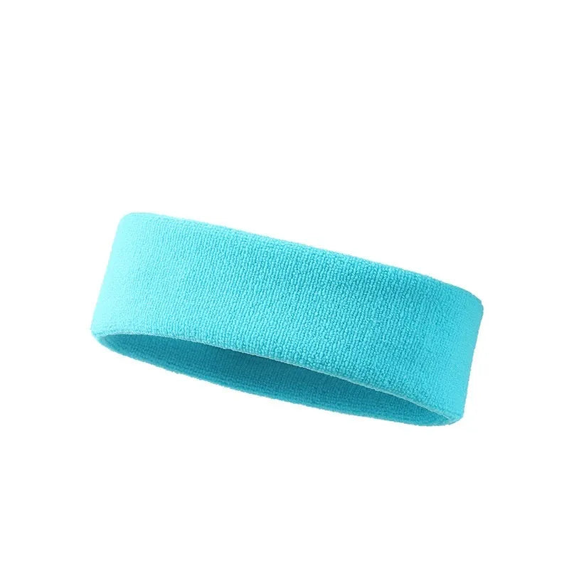 Solid color elastic sports sweat band made of polyester and spandex for running and gym