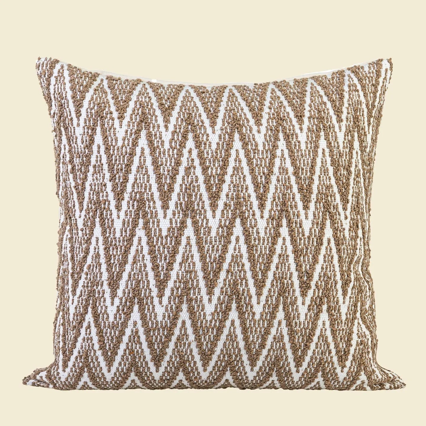 Chinese ancient style 45x45cm square pillow cushion with geometric pattern in Maillard colours