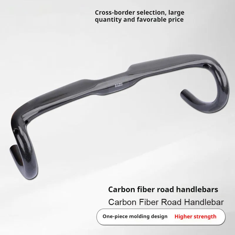 Road bicycle carbon fibre drop bar handlebar in Black Grey Silver colour
