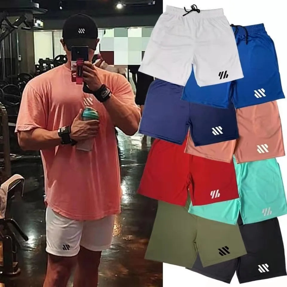Loose fit metal silk fabric sports shorts in army green colour for summer running.