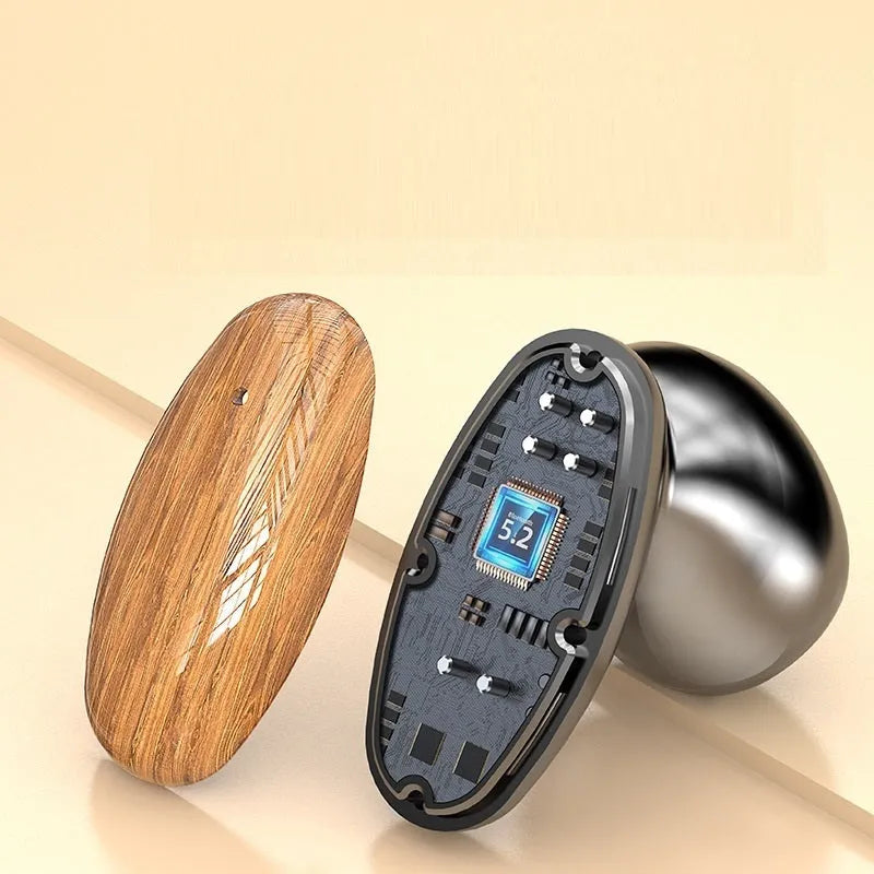 M35 wood grain wireless Bluetooth TWS earphones with charging cabin display