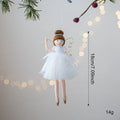 Pink and white cloth plush ballet girl angel doll pendant charm on a bag.