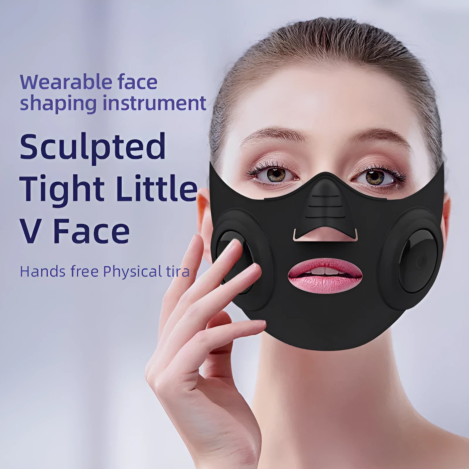 Black photon mask beauty device with USB charging port and four power modes for facial skin treatment