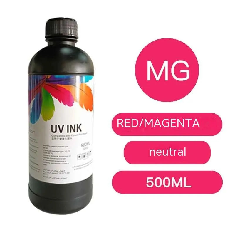 500ml bottle of UV printer ink for Epson XP600 and TX800 nozzles in various colours