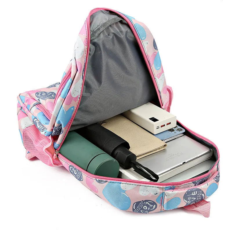 Oxford cloth student schoolbag with air cushion shoulder straps in blue colour