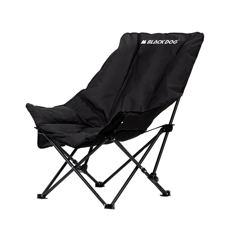Night black camping recliner chair with Oxford fabric and carrying handles