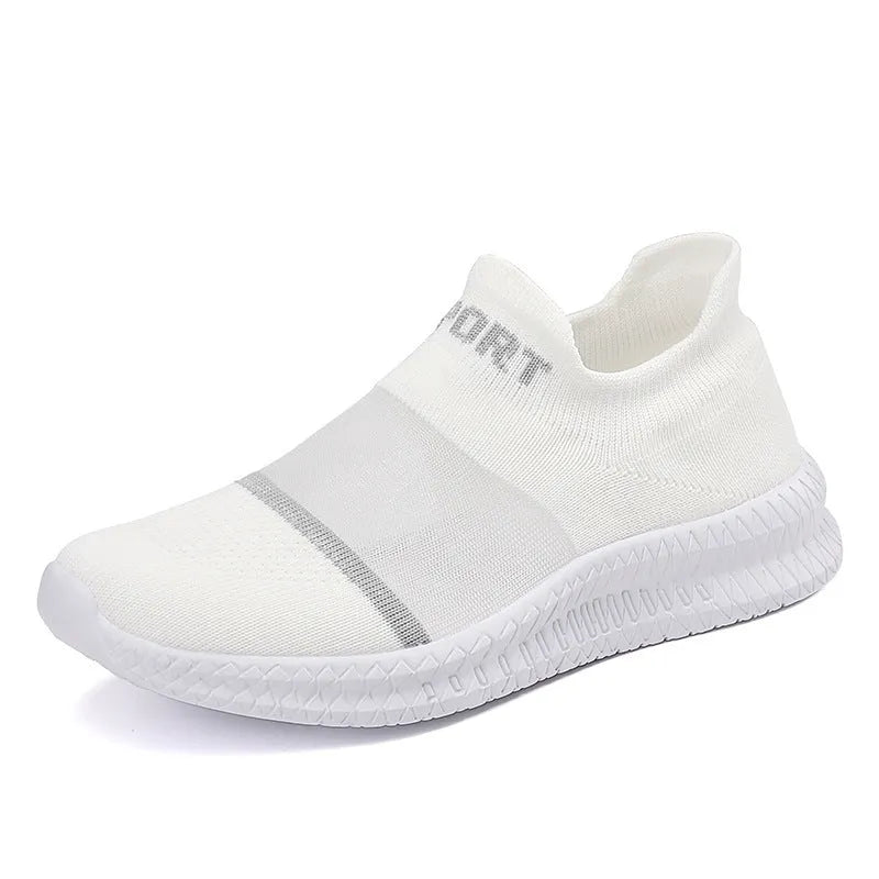 Breathable Flyknit low-top sock shoes in khaki colour with lace and tassel details.