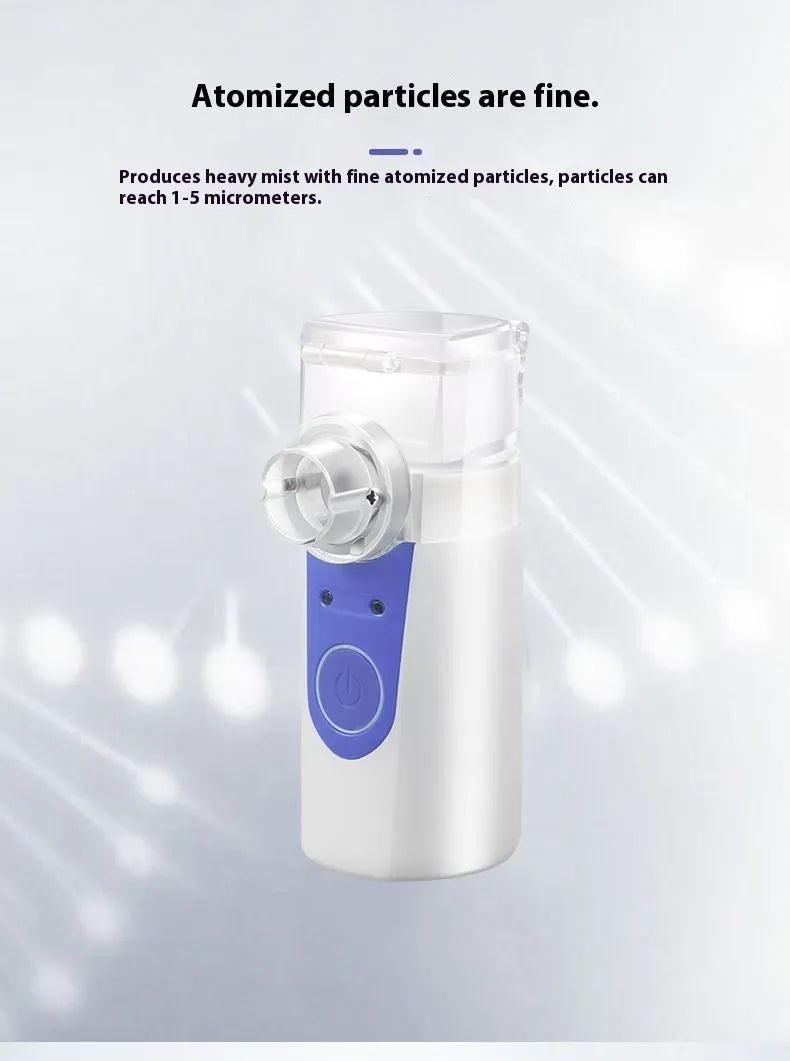 Columnar plastic USB handheld nebuliser with single fog outlet for household drug atomisation
