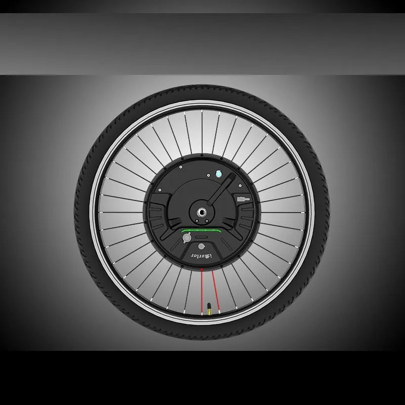 Imotor 3.0 black bicycle wheel hub conversion kit for electric mountain bike.